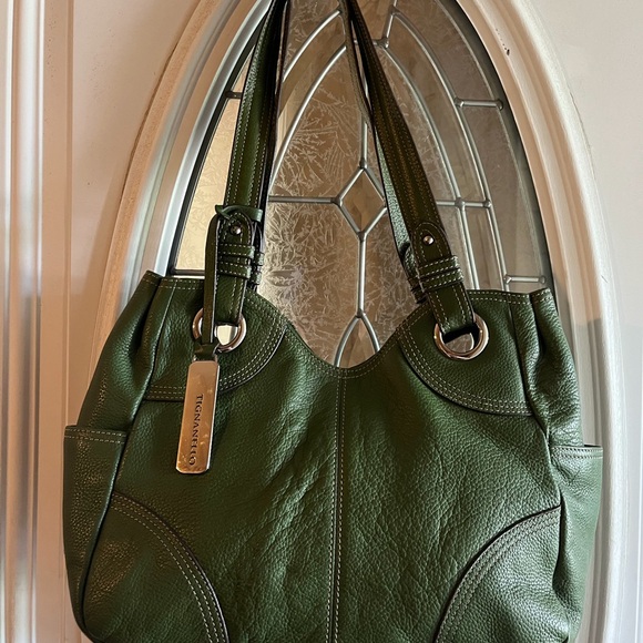 Tignanello Handbags - Tignanello Green Shoulder Bag with Gold Accents
Leather